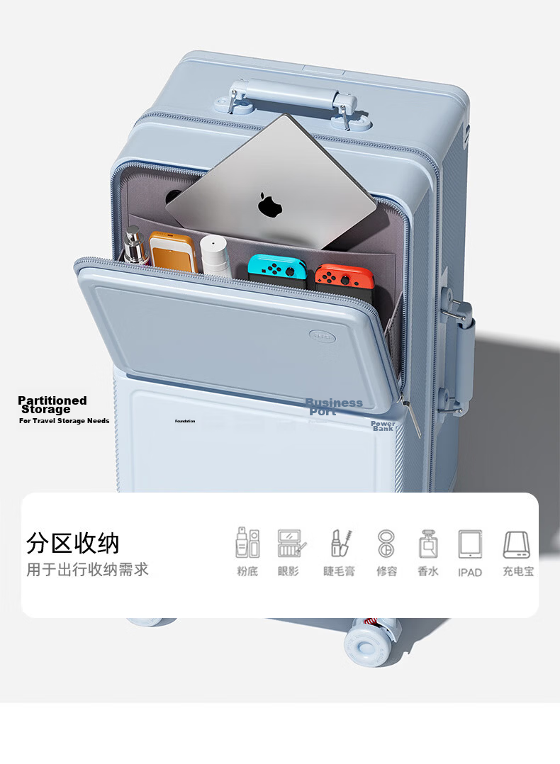 Pepsi Luggage Suitcase Front Opening Travel Case 24 Inch Unisex Wide Telescopic Handle Multifunctional Business Trip Password Lock Box 4