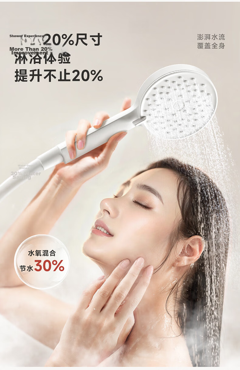 ARROW Shower Head Rainfall Bathroom Cedar Gray High Pressure Large Shower Head AE58144SPG 14