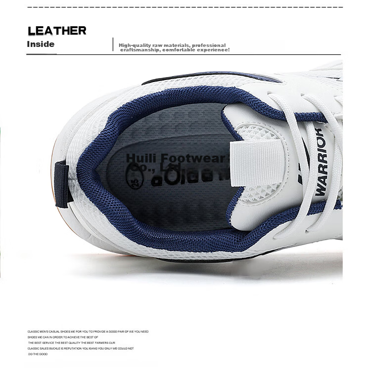 Warrior Badminton Shoes Men Shock Absorption Sports Shoes Couples Casual Shoes Badminton Shoes WXY(ZA)-4699 Beige Dark Blue Size 41 15