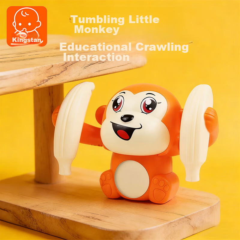 Kingstan Tumbling Monkey Toy Baby Electric Flipping 0-1 Year Old Soothing Device Children's Crawling and Head Lifting Trainer