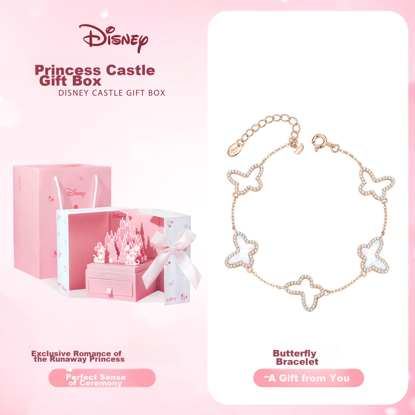 Disney Butterfly Bracelet for Women 2026 New Birthday Gift Lightweight Luxury Boutique High-End Feel for Best Friend Girlfriend
