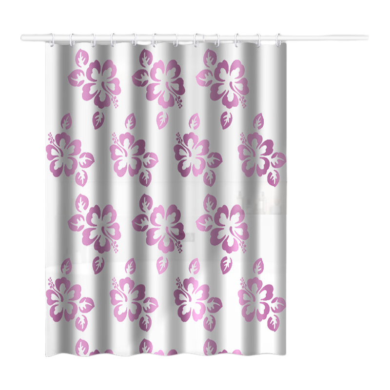 RIDDER German Imported Shower Curtain, Waterproof And Mold-Resistant, PEVA Material, No Drilling Required, Extendable Rod, Floral Pattern Shower Curtain + Shower Curtain Rod