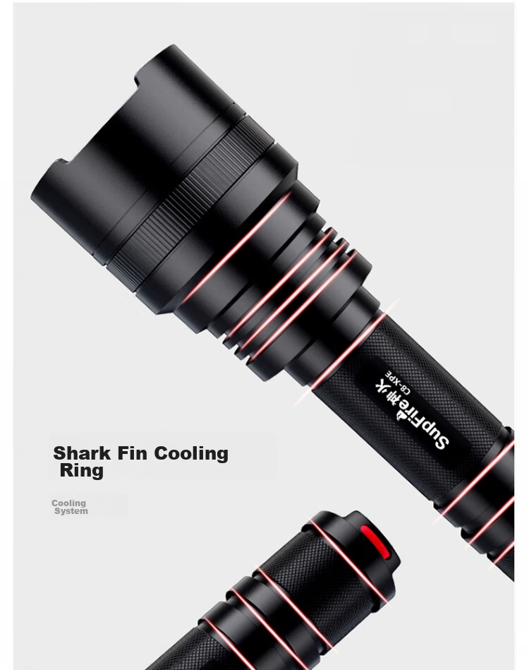 SupFire / Superfire C8 Series High-Power Flashlight; C8-XPE-5W 5W + 1500mAh Battery with Charging Dock + Tail Switch 15
