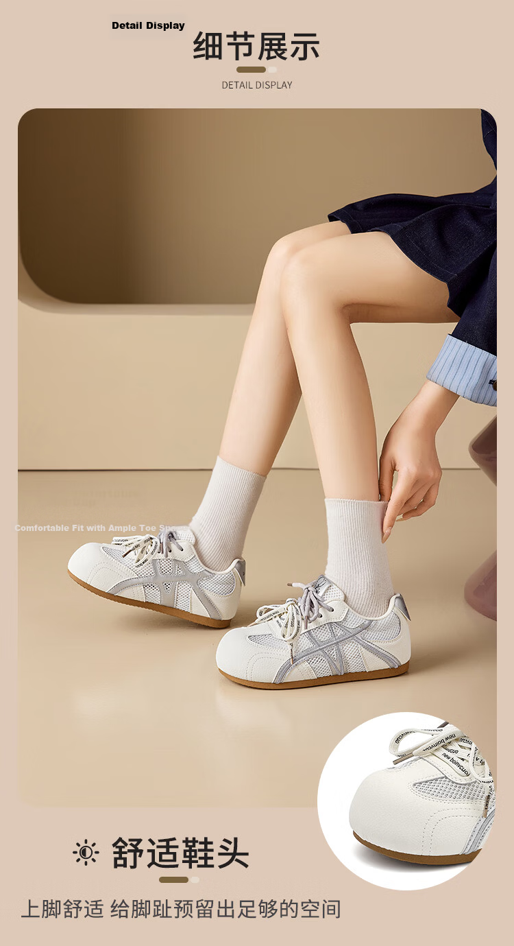 La Chapelle Women's White Casual Sneakers Breathable Mesh Non-Slip Soft Sole Comfortable Training Shoes 7