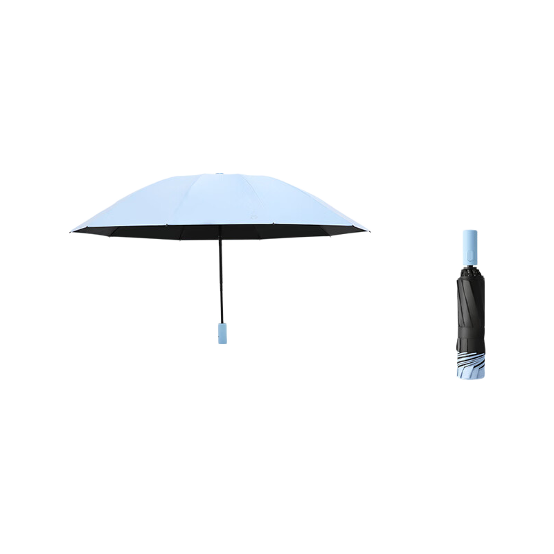 Tiantang Umbrella Fully Automatic Three-Fold Sunshade UV Protection Portable Folding Reverse Umbrella Clear Sky Blue