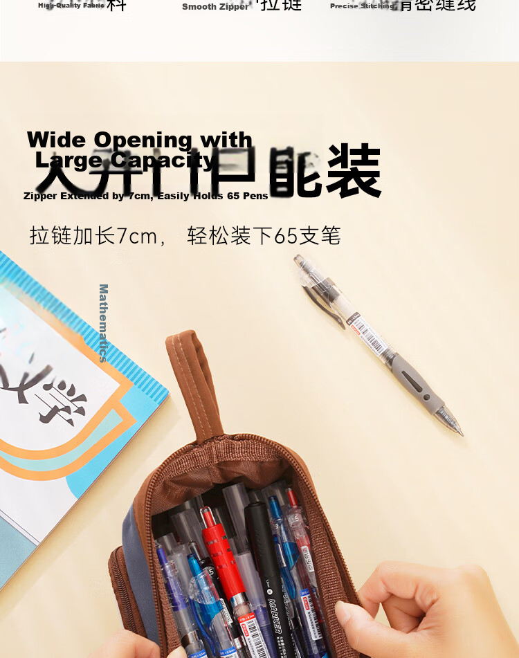 JD Jingdong Jingzao Large Capacity Double-Layer Student Pencil Case Multifunctional Stationery Storage Box School Essential Extra Large Opening Pencil Bag Blue JD5049 3