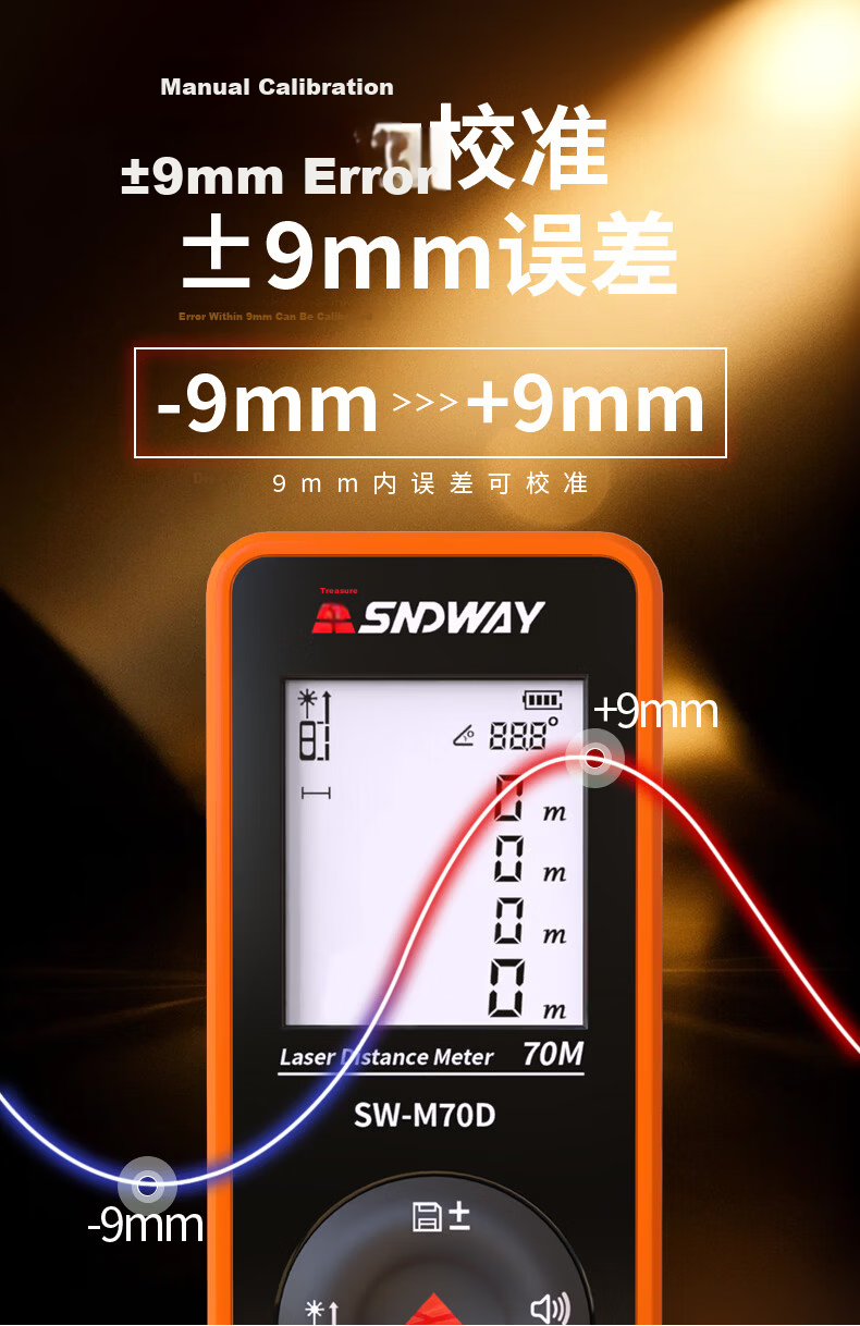 SNDWAY Laser Distance Meter SW-M70S Infrared Laser Rangefinder Electronic Laser Ruler Measurement Tool 13