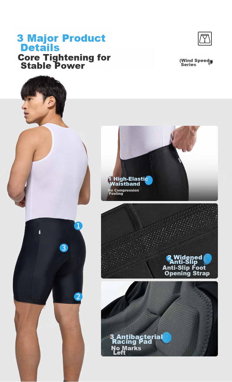 LI-NING Men's Cycling Shorts 2025 Summer New Antibacterial Thickened Shock-Absorbing Road Bike Padded Shorts 4