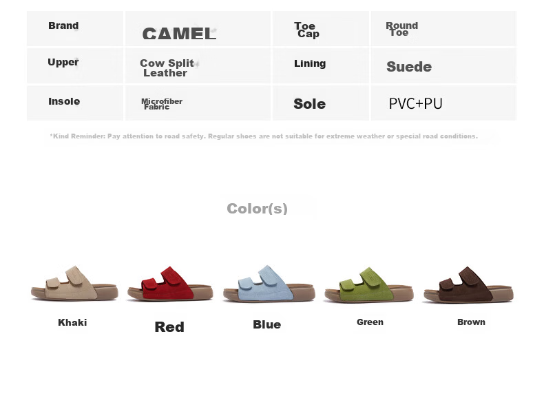 CAMEL Outdoor Soft Loafers 2.0 Thick Sole Velcro Birkenstock Sandals L26M504019 Brown (Suede) Size 39 2