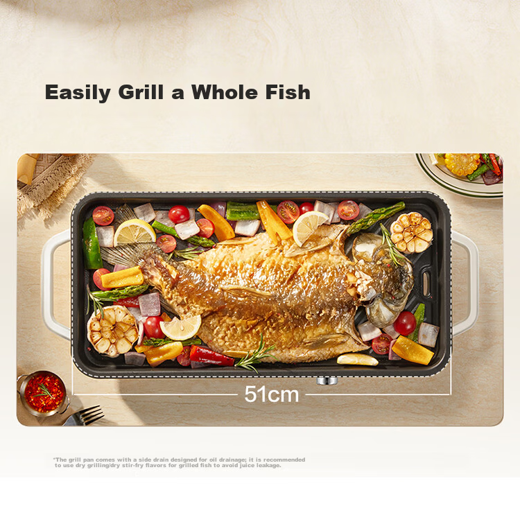 SUPOR Electric BBQ Grill Pan 2026 New Home Electric Grill Multi-Functional Skewer and Meat Grill Titanium Non-Stick Smokeless Detachable GJ5125P821 10