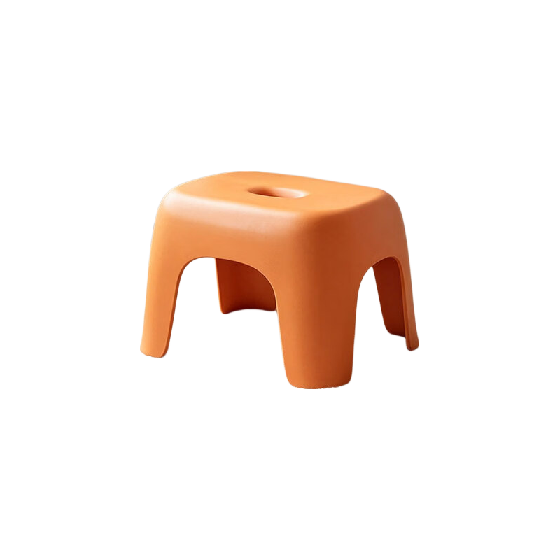Youjialiangpin Plastic Small Stool, Durable And Non-Slip Household Low Stool, Bathroom Children's Bathing Stool, Small Orange Color