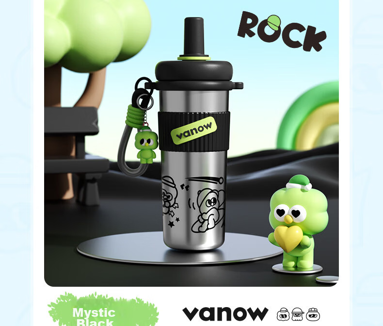 Vanow Kids Straw Insulated Water Bottle 2026 New High-Value Student Large Capacity Portable Cute Tumbler 26