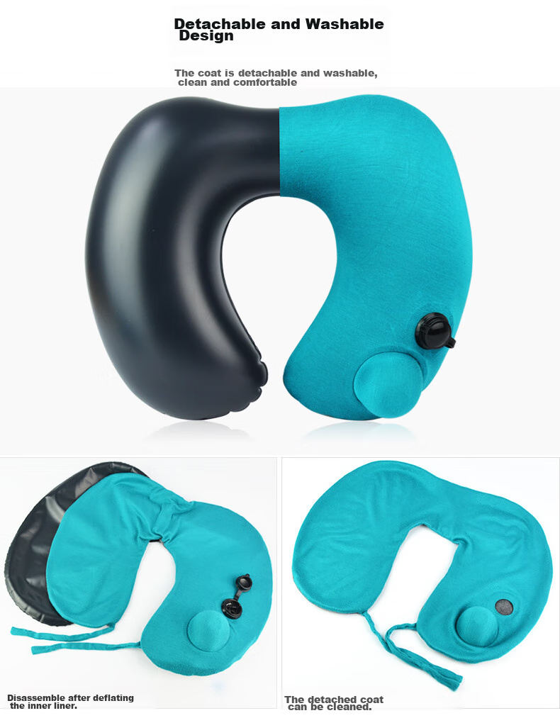 WELLHOUSE Summer Travel Neck Pillow Set of 4 with Eye Mask, Storage Bag, U-Shaped Pillow, Portable Nap Aid, Gray 7