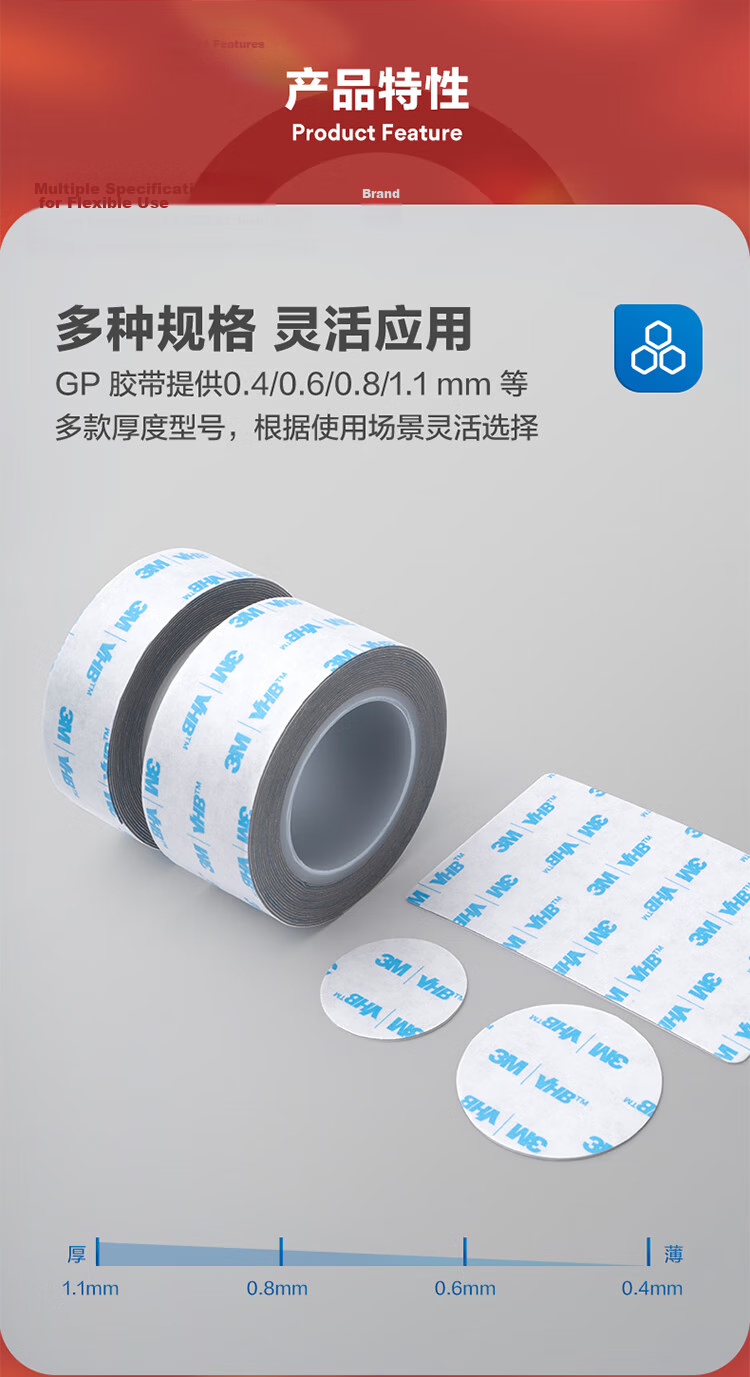 3M Double-Sided Strong Adhesive Waterproof Office Supplies/ETC Special/Student Stationery/Handmade Use Glue 6608-GP 25MM*25MM/6 Pieces 4