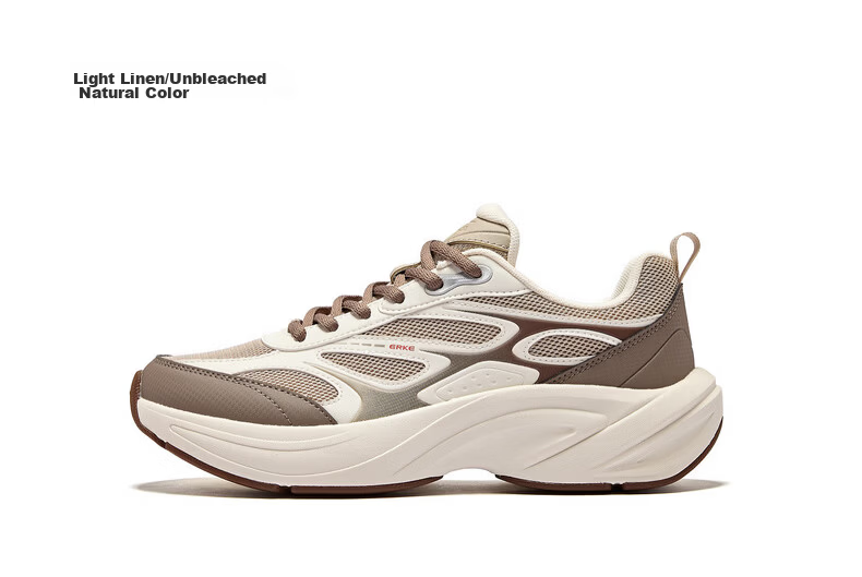 ERKE Men's Sports Shoes Leather Mesh Breathable New Casual Thick Sole Dad Shoes Fengxiwu 3.0 36