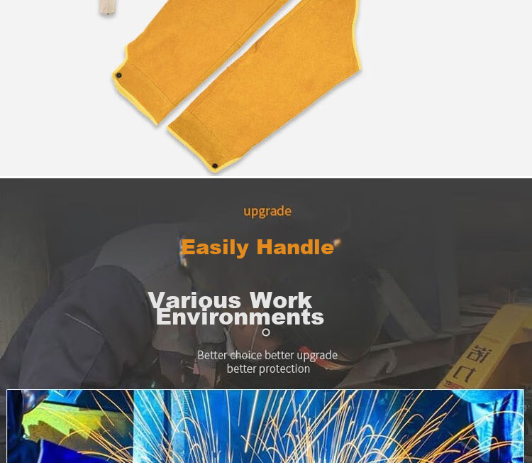 Bingyu Fireproof and Splash-Proof Welder Body Protection [Jingcang] Welder Cowhide Foot Protection 33cm Labor Protection BYly-112 2