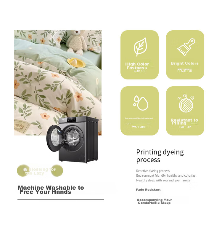 Muji Workshop Student Dormitory 6-Piece 100% Cotton Bedding Set Mint 14