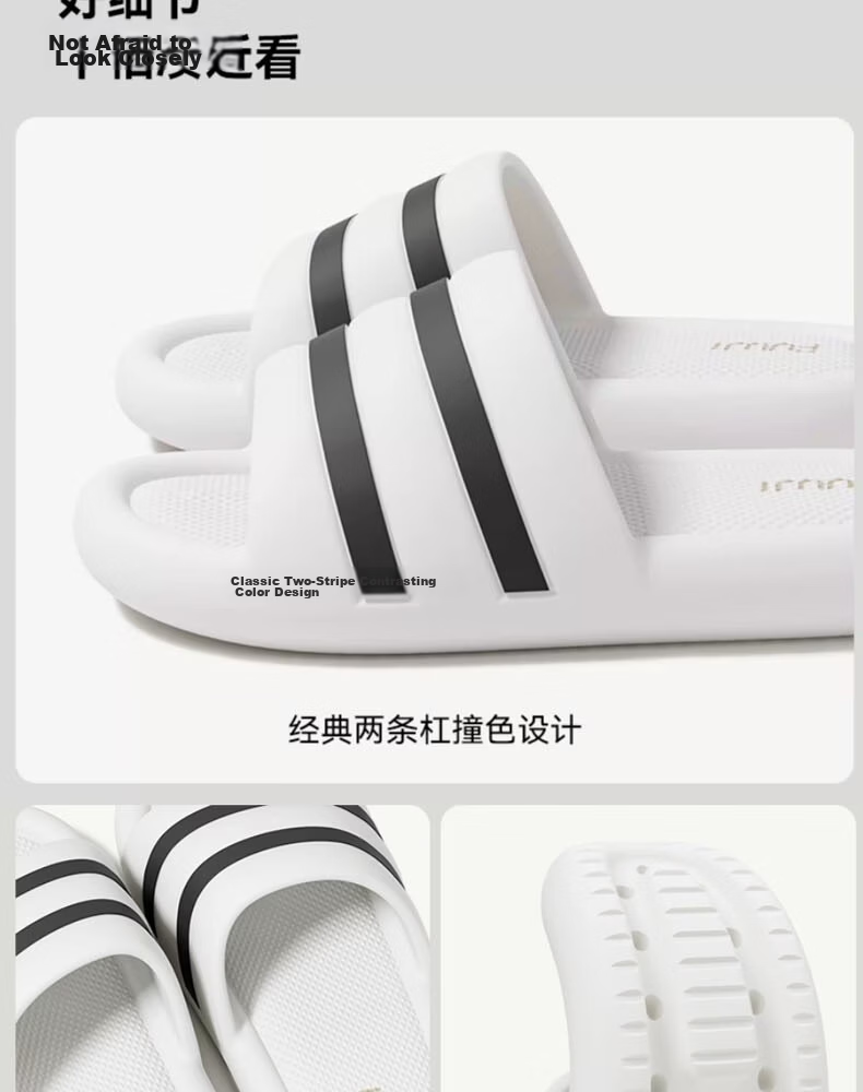 FUUJI Antibacterial Outdoor Slippers Unisex Sports Soft Sole Odor-Resistant Silent Non-Slip Sandals FJ8758 Khaki Size 37-38 11