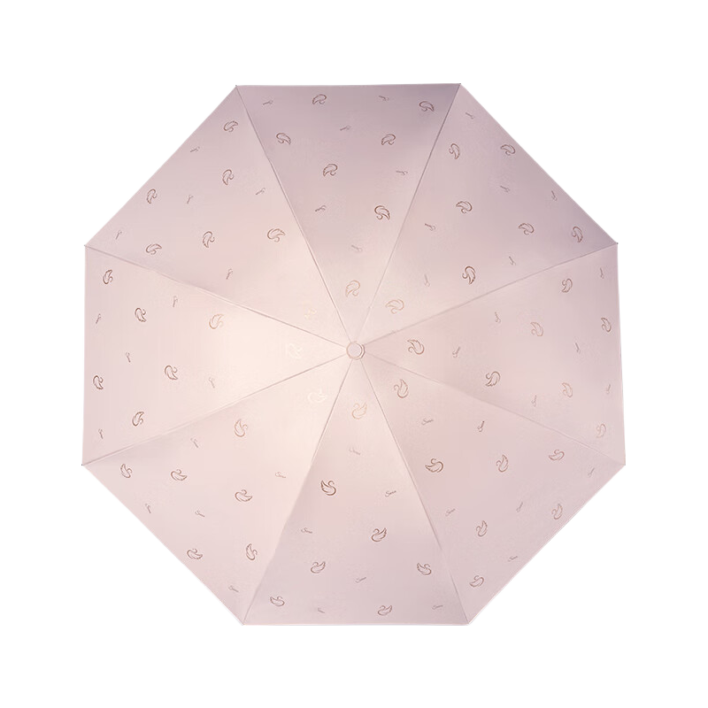 Tiantangshan UV Protection Umbrella, Three-Fold, Black Gel Sunscreen Parasol, 57*8 Ribs, Swan Light Pink