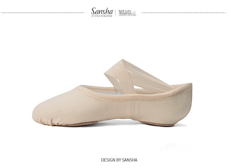 Sansha Kids Ballet Practice Shoes Elastic Chinese Classical Dance Soft Shoes Cat Paw Two-Piece Sole S27W Pink Size 36 7