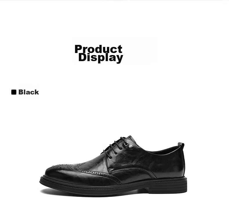 HLA Men's Versatile Business Casual Leather Shoes British Style Brogue Derby HAAPXM2FAO164 Brown Size 41 19