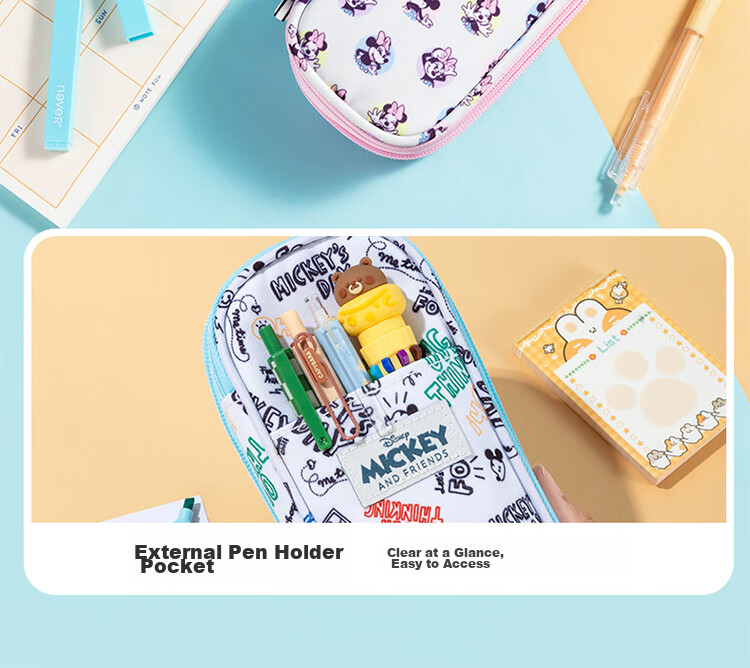 Disney Pencil Case Large Capacity High-Quality Stationery Box Pencil Bag for Boys and Girls School Supplies Graduation Gift Blue 5