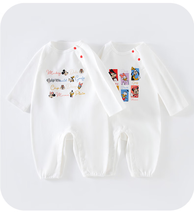 Disney Baby Romper Newborn Class A Pure Cotton Crawling Suit Full Moon 100 Days Bodysuit Pajamas Spring Autumn 20