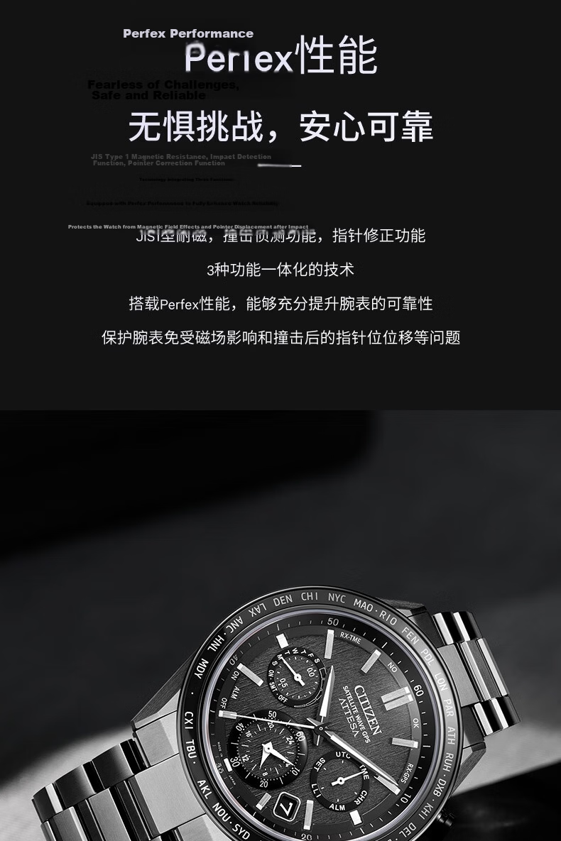 CITIZEN Men's Japanese-Korean Solar Satellite Sync Watch Super Titanium Business Gift for Father's Day CC4058-67X 12