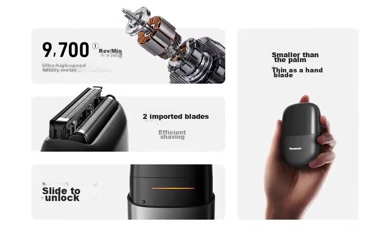 Panasonic [Mid-Autumn Festival Gift] Electric Shaver, Mini Portable Reciprocating Razor in Small Square Box, Birthday Gift for Men, Gift Box for Boyfriend Or Father, CM20 Silver 10