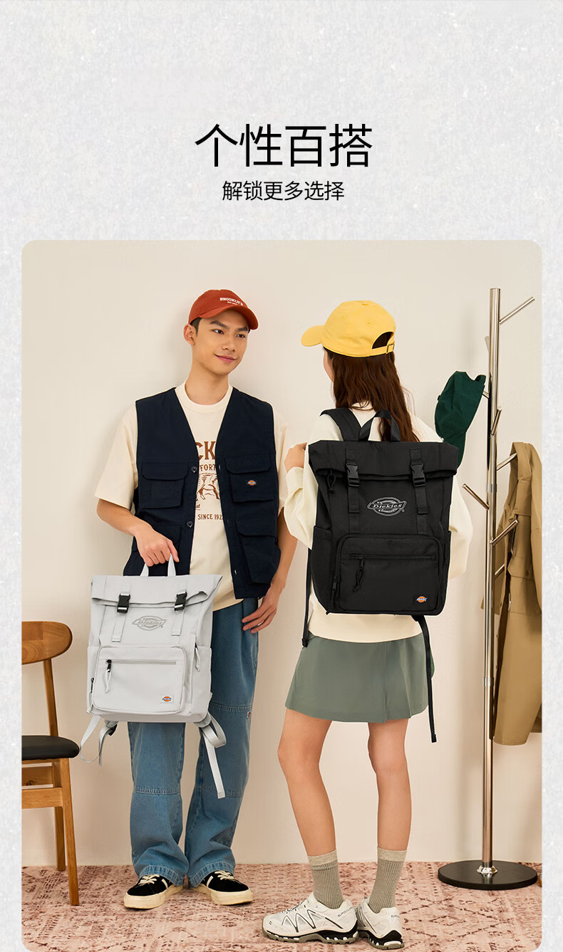 Dickies Backpack Unisex College Student School Bag Commuter Laptop Bag Large Capacity Sports Travel Outdoor Bag 2026 New 7