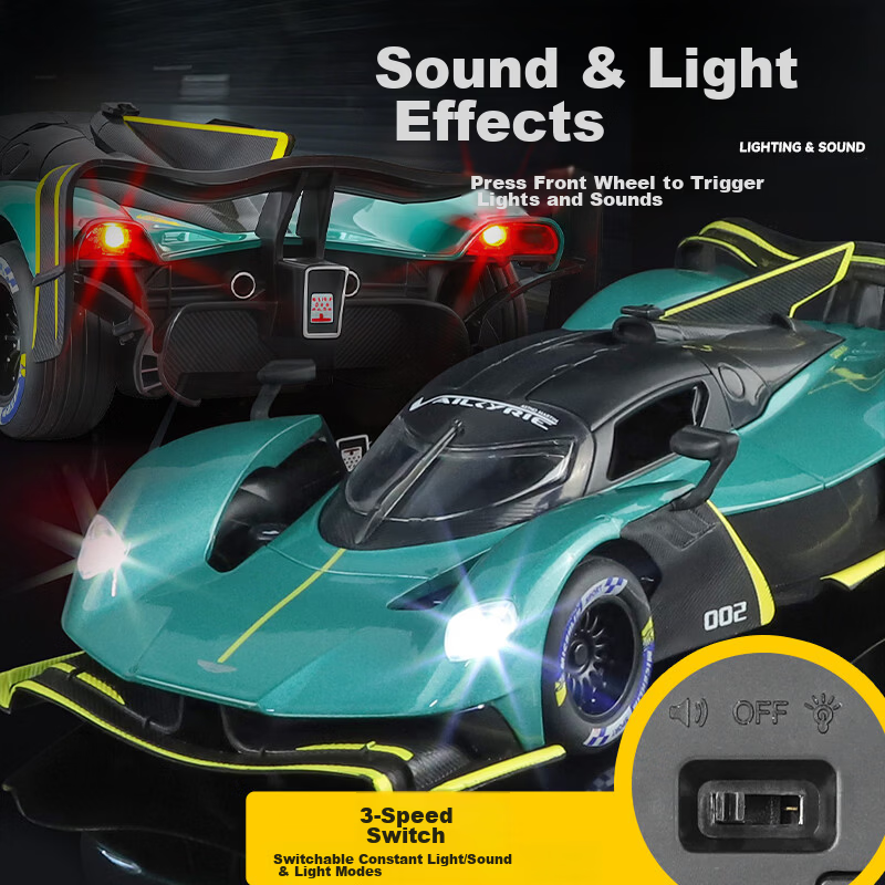 Chiyu Chewan Aston Martin Valkyrie Sports Car Model Realistic Alloy Car Toy Boys Gift 3