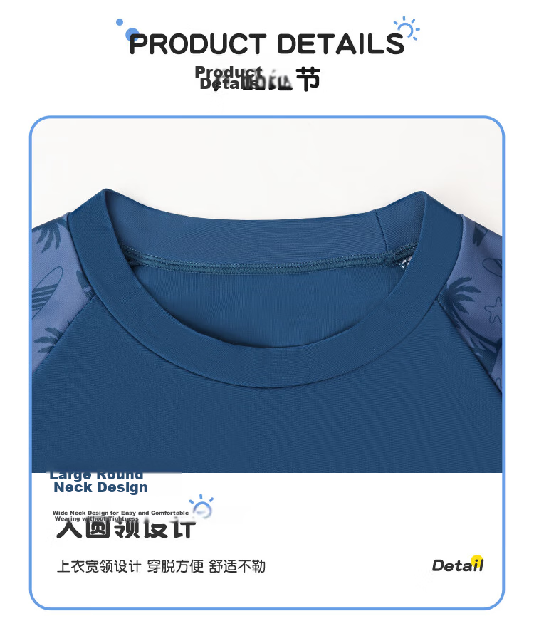 LI-NING Boys' Kids' Split Swimsuit Swimwear Blue Black 140 8823 8