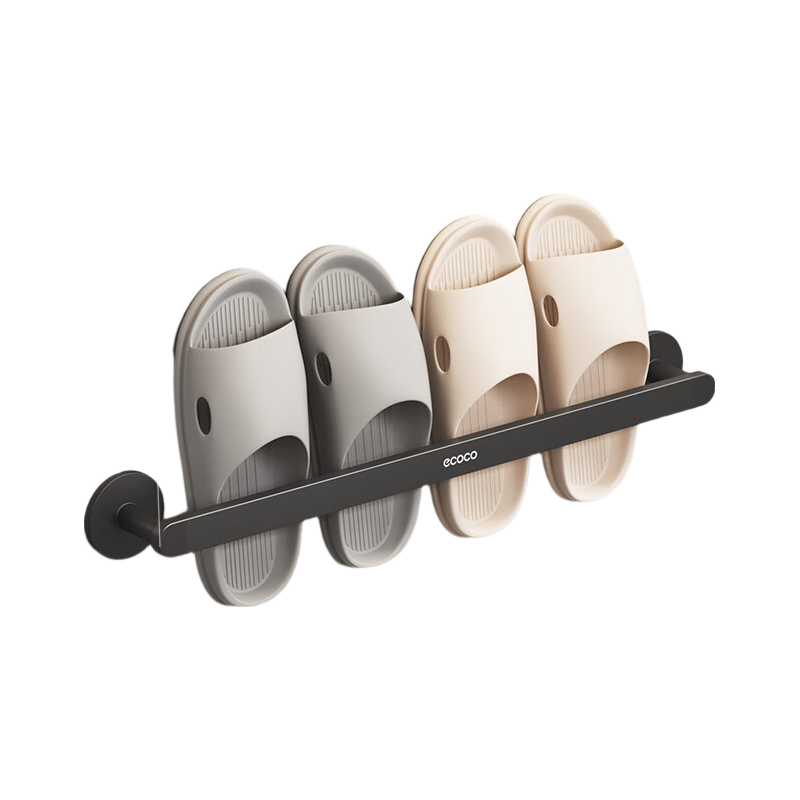 Ecoco Wall-Mounted Shoe Rack, No Drilling Required, Door-Back Organizer, Bathroom Storage Shelf, Space Aluminum Towel And Shoe Drying Rack