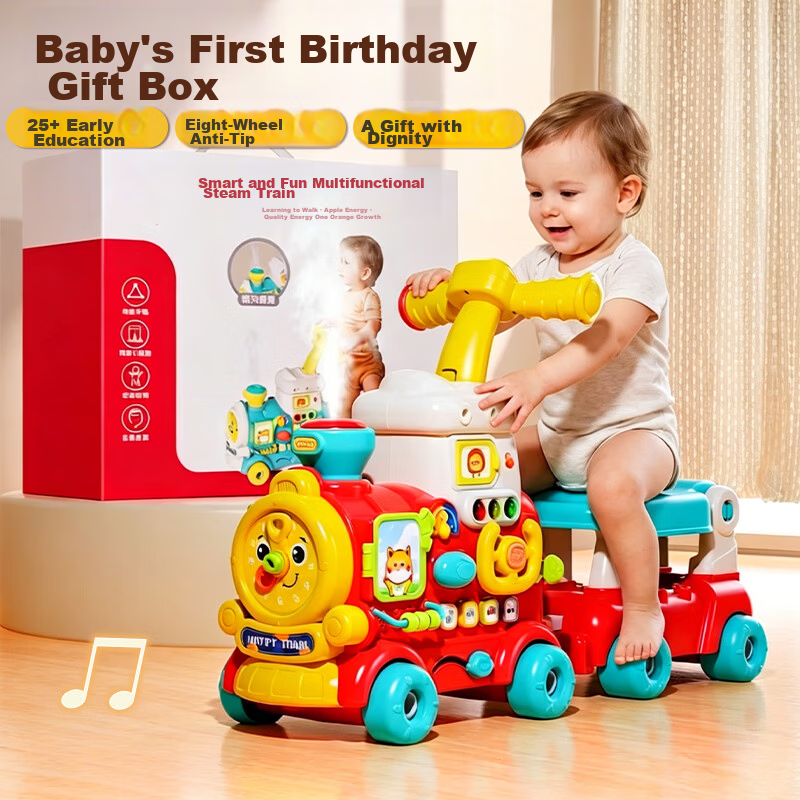 DEERC Baby Walker O-Leg Prevention Train Push Toy 0-3 Years Toddler Walker Birthday Gift