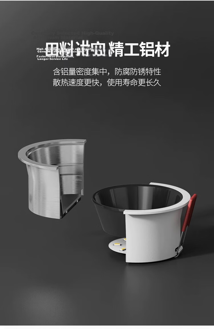 AOC Narrow Bezel Deep Cup Anti-Glare LED Recessed Downlight 75mm Cutout 7W 4000K for Home Living Room Corridor Passageway 12
