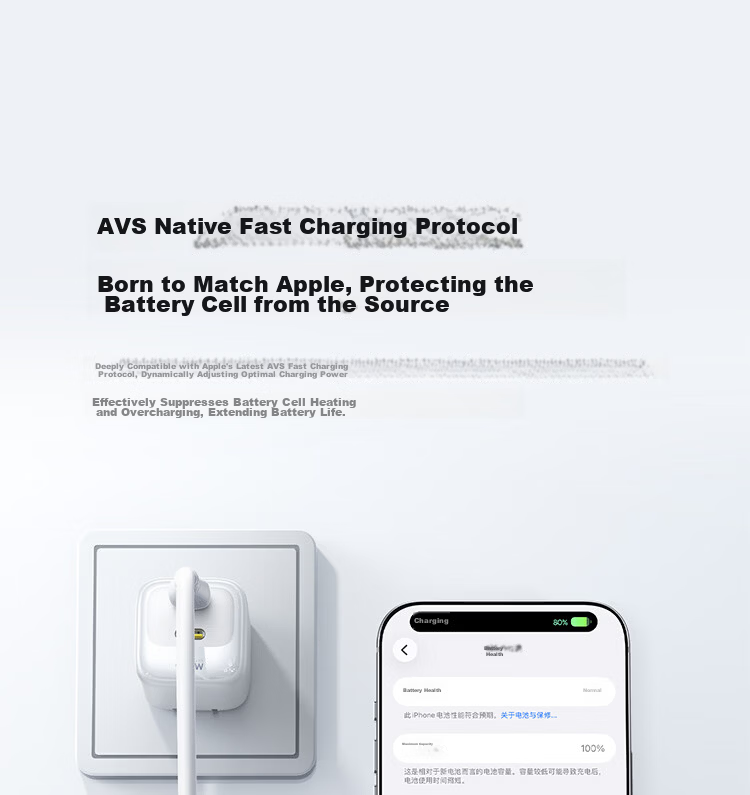 Baseus Mini Ice Charger [Dual C Ports] Apple 17 Charging Head 45W GaN Charger AVS Protocol Dual-Port Fast Charger Compatible with iPhone 17 Pro/16 Huawei Black Plug 8