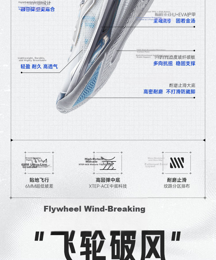 Xtep Yang Haozhe PE Lingji 3 Men's Basketball Shoes Breathable Stable Support Lightweight Durable Guard Shoes 4