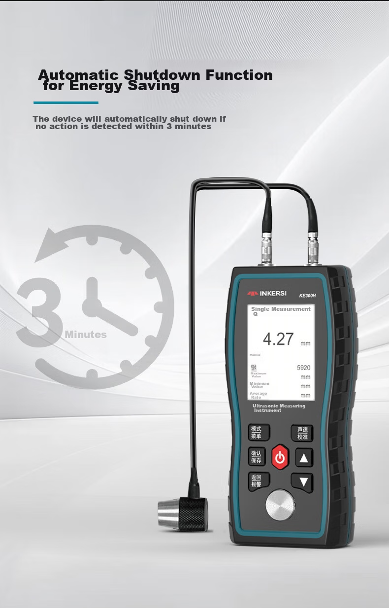 INKERSI Ultrasonic Thickness Gauge High Precision Steel Plate Thickness Meter Metal Glass Plastic Thickness Measurement KE300PH 5