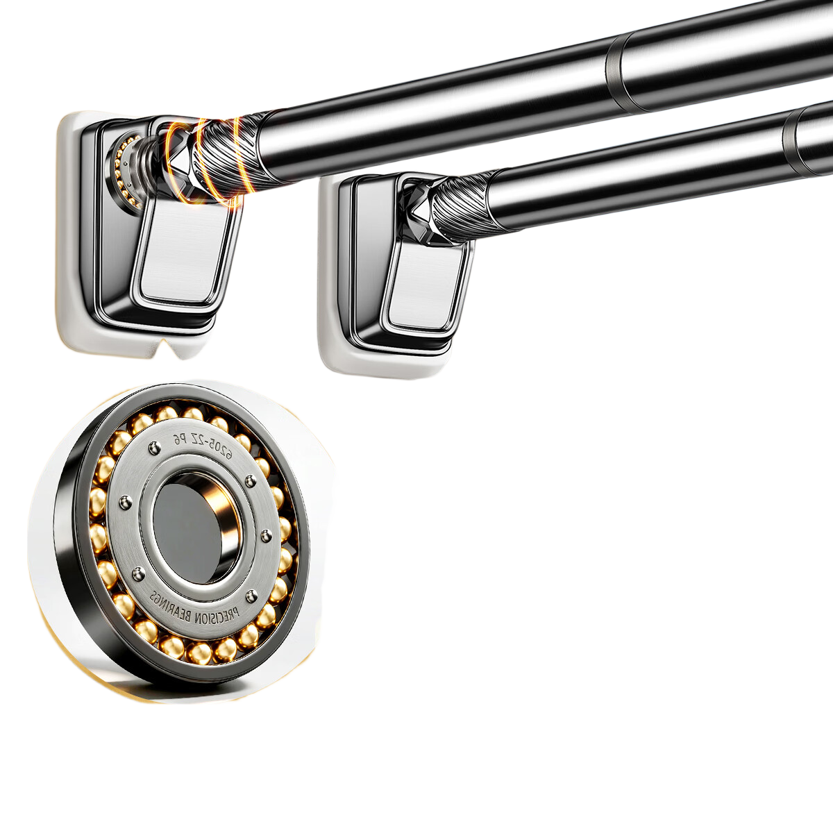 Futuristic No-Drill Telescopic Stainless Steel Clothes Drying Rod Balcony Wall-Mounted Adjustable Rack 70-120cm
