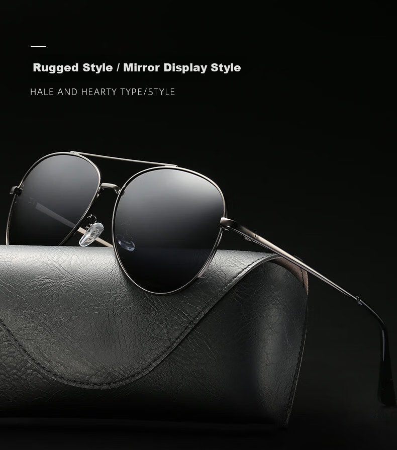 Jingchu Day and Night Dual-Use Driving Sunglasses for Men Polarized Fishing Pilot Frog Mirror Gun Frame (Smart Photochromic) 4