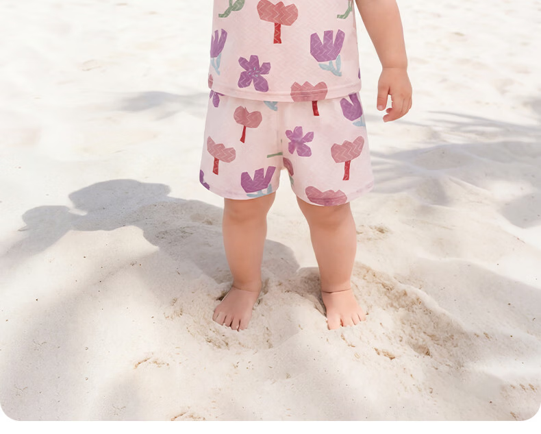 Tonglian Chuxin [Ice Silk Cotton] Baby Homewear Set Summer Thin Breathable Infant Top and Pants Air Conditioning Nine-Point Suit 2