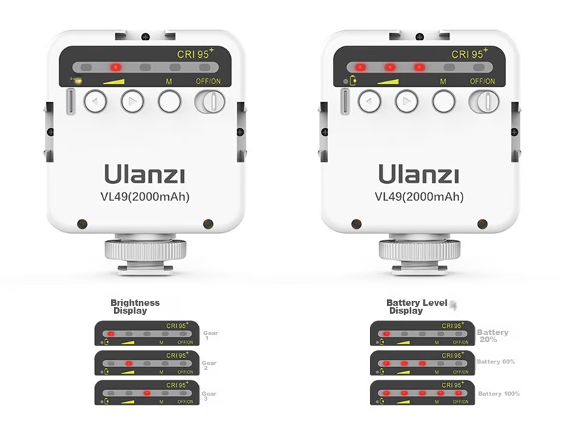 Ulanzi VL49 (White) Live Streaming Fill Light Photography LED Portable Soft Light Hot Shoe Beauty Portrait Vlog Handheld Lighting Lamp 5