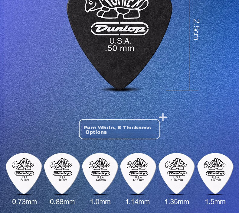 DUNLOP 498 Series Celluloid Guitar Picks Non-Slip Fast Strumming Colorful Guitar Accessories 6-Pack 8