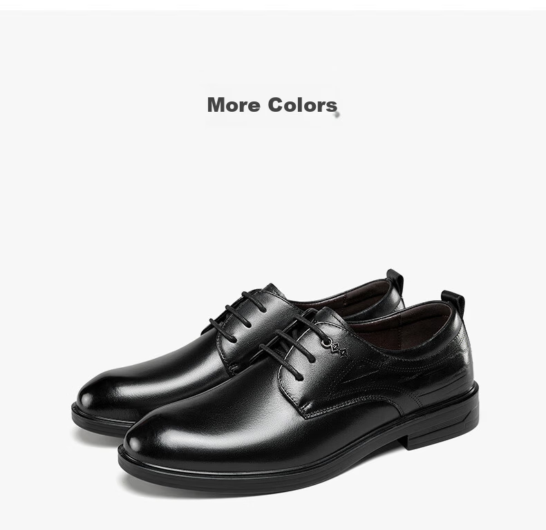 Eierkang Men's Business Formal Shoes Comfortable Commuter Single Shoes Groom Wedding Shoes 63129W Black Size 45 18