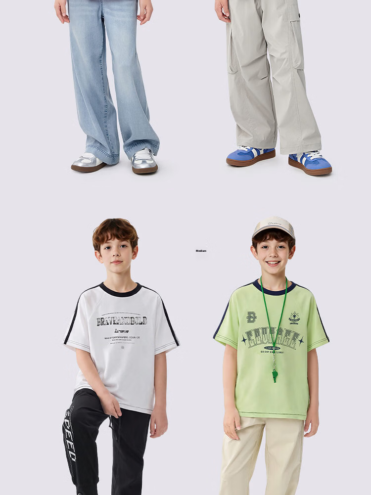 Balabala【balaOne】Kids Short Sleeve T-Shirt Boys Girls 2026 Summer Quick-Dry Cooling Tee 7