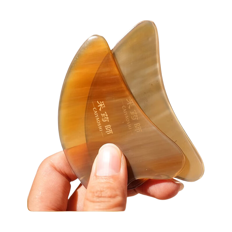 CAIYAOSHI Ox Horn Gua Sha Board for Face, Neck Meridian Massage, Lifting And Tightening, Full Body Health Gua Sha, Moisture Removal, Teacher's Thick 4mm Version, Suitable for Whole Body, Mid-Autumn Festival Gift