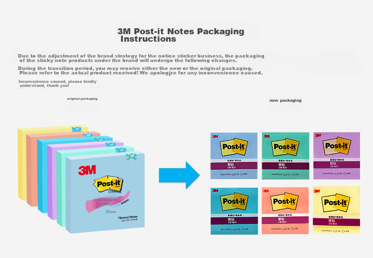 3M Post-it Notes Reminder Sticky Notes Memo Paper Office Supplies Study Stationery Set 654S-6SP 6-Pack Colorful Multi-Color Set 1