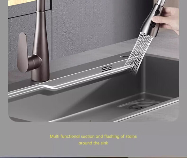 Rosecret [Seiko] All-Copper Kitchen Faucet with Hot and Cold Dual Temperature, Three-Function Pull-Out Spray Sink Faucet 7
