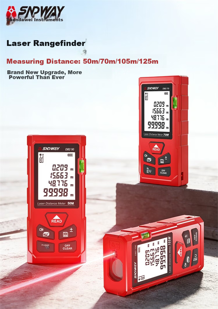 SNDWAY Laser Distance Meter Infrared Electronic Ruler High Precision Distance Measuring Device Indoor Room Measurement DB2 70m 1