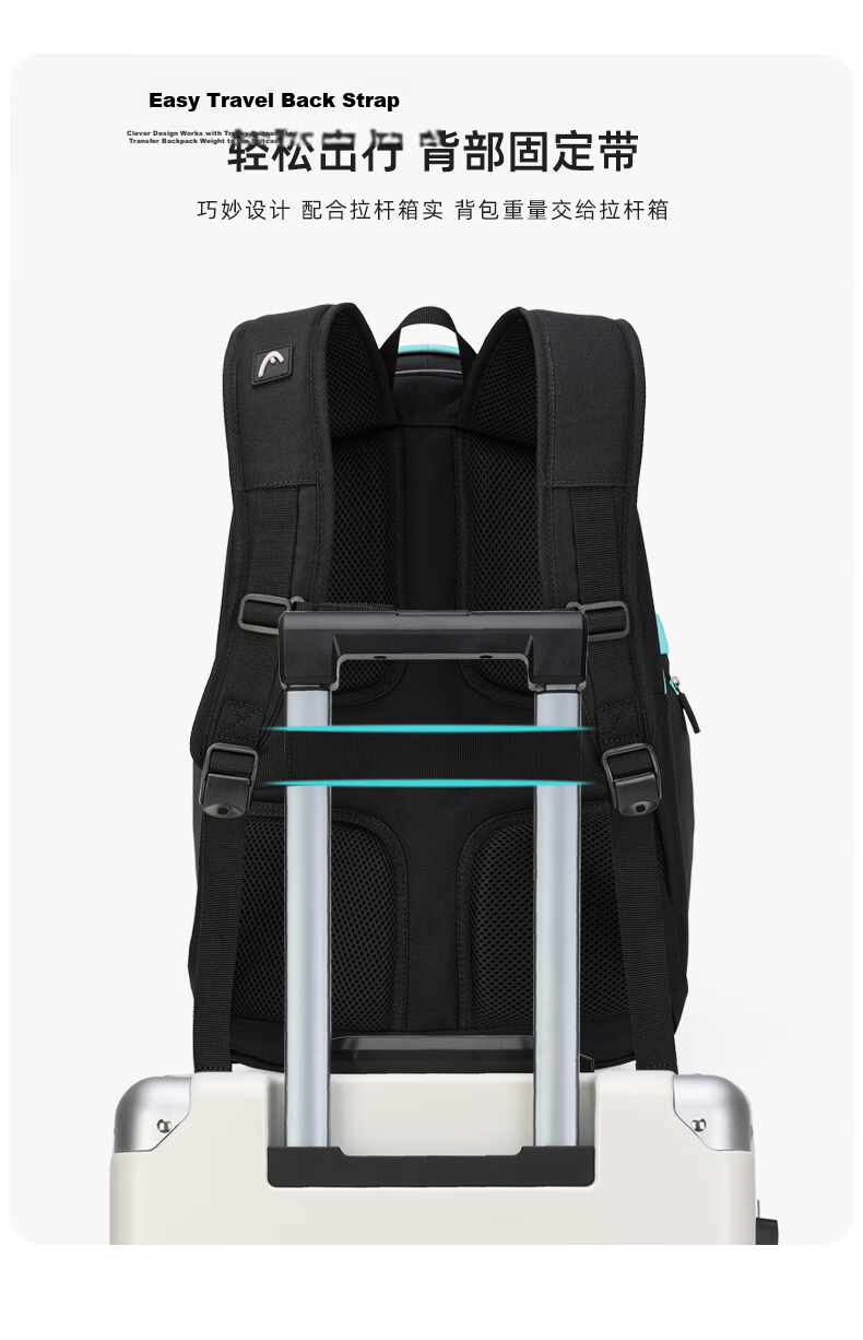 HEAD Badminton Open Tournament Dual Shoulder Bag Fitness Badminton Backpack Travel Bag Multifunctional Laptop Bag with Wet and Dry Separation 19